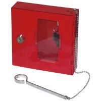 Шкаф для аварийного ключа красный, ключевой замок, 90х90х20мм