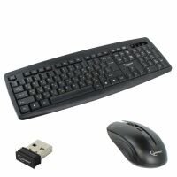 Комплект клавиатура+мышь беспроводной Gembird KBS-8000, черный, USB