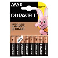 Батарейка Duracell Basic AAA LR03, 1.5В, алкалиновая, 8шт/уп, 2400-AAA-K8