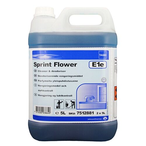 фото: Моющее средство Taski Sprint Flower 5л, для полов, стен, сантехники, во влажных помещениях, 7512882