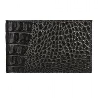 Визитница карманная BEFLER 'Кайман', на 40 визиток, натуральная кожа, крокодил, черная, V.30.-13