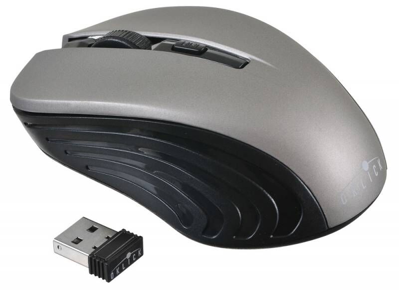 фото: Мышь Oklick 545MW черный/серый оптическая (1600dpi) беспроводная USB (3but)