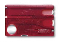 Швейцарская карта Victorinox SwissCard Nailcare 10 функций полупрозр. красный