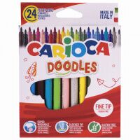 Фломастеры CARIOCA (Италия) 'Doodles', 24 цвета, суперсмываемые, 42315