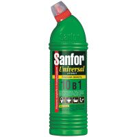 Чистящее средство для сантехники Sanfor Universal 10в 1 750мл, лимонная свежесть, гель с хлором