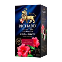 Чай Richard Mental Power Royal Hibiscus & Gaba, фруктово-травяной, 25 пакетиков