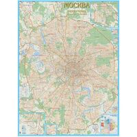 Настенная карта Агт Геоцентр Москва с каждым домом территориально-административная, М-1:21 000, 155x