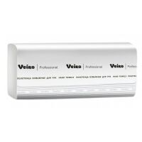 Бумажные полотенца Veiro Professional V2-250/20, листовые, белые, V укладка, 250шт, 1 слой