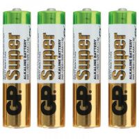 Батарейка Gp Super Alkaline AAA LR03, 1.5В, алкалиновая, 4шт/уп, эконом