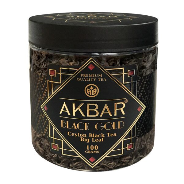 фото: Набор чая Akbar Black Gold Праздничный черный, листовой, 100г, пластиковая банка