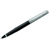 Ручка-роллер Parker Jotter Black Chrome черная, 0.8мм, черный-серебристый корпус