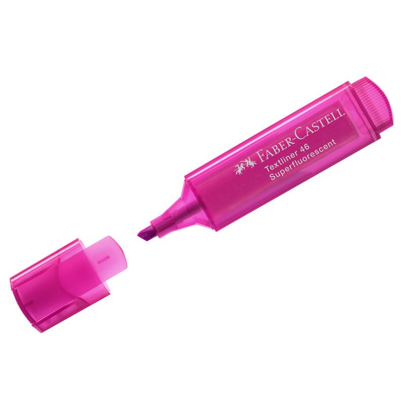фото: Текстовыделитель Faber-Castell 46 Superfluorescent флуоресцентный розовый, 1-5мм, скошенный наконечн