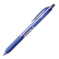 Шариковая ручка автоматическая Crown Quick Dry синяя, 0.5мм, синий корпус