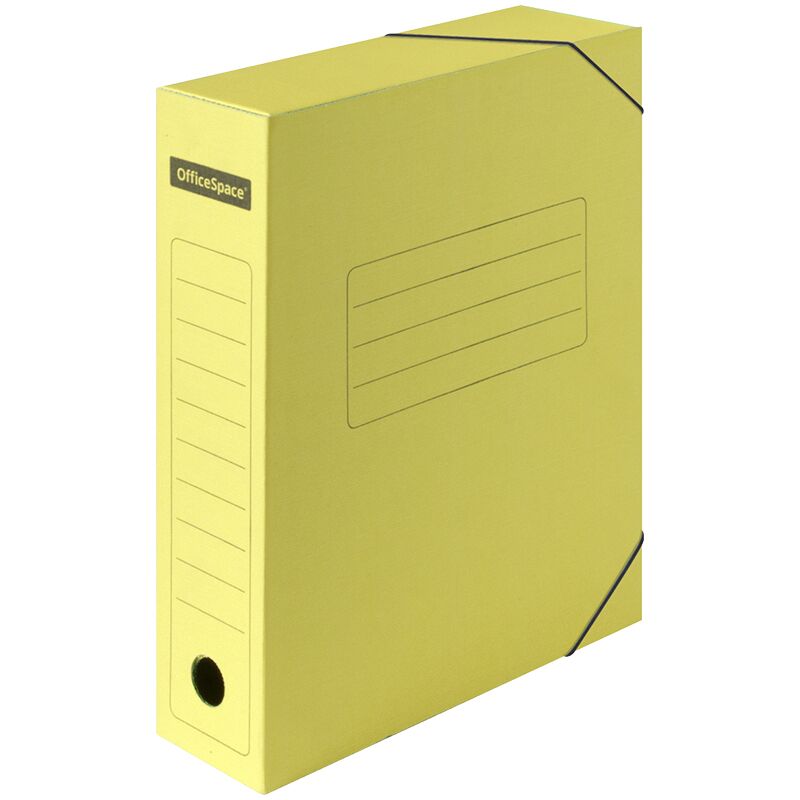 фото: Архивная папка на резинках Officespace желтая, А4, 75 мм