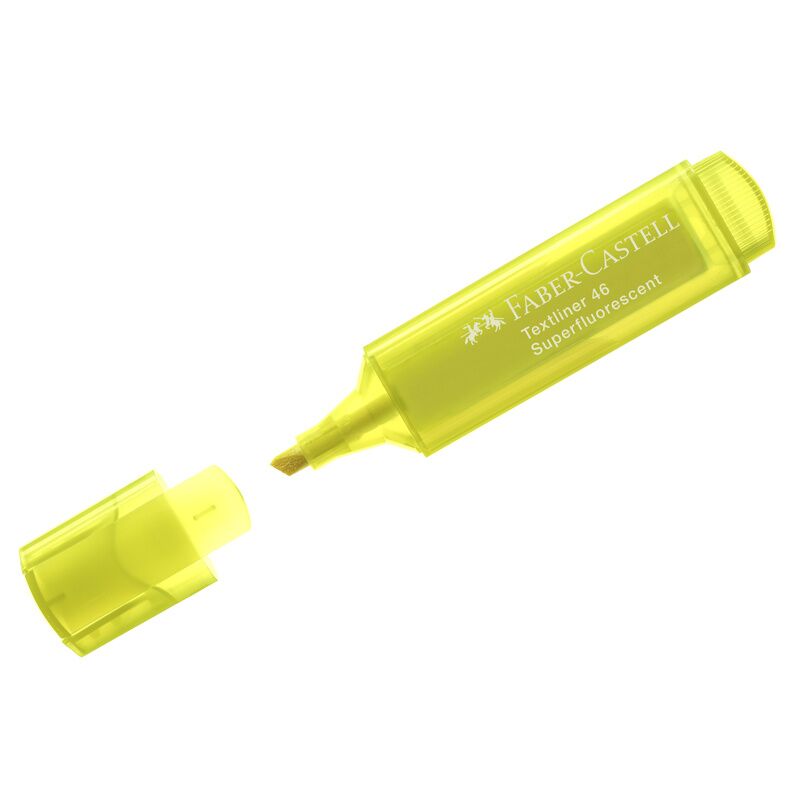 фото: Текстовыделитель Faber-Castell 46 Superfluorescent флуоресцентный желтый, 1-5мм, скошенный наконечни