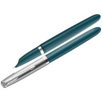 Ручка перьевая Parker '51 Teal Blue CT', черная, 0,8мм, подарочная упаковка