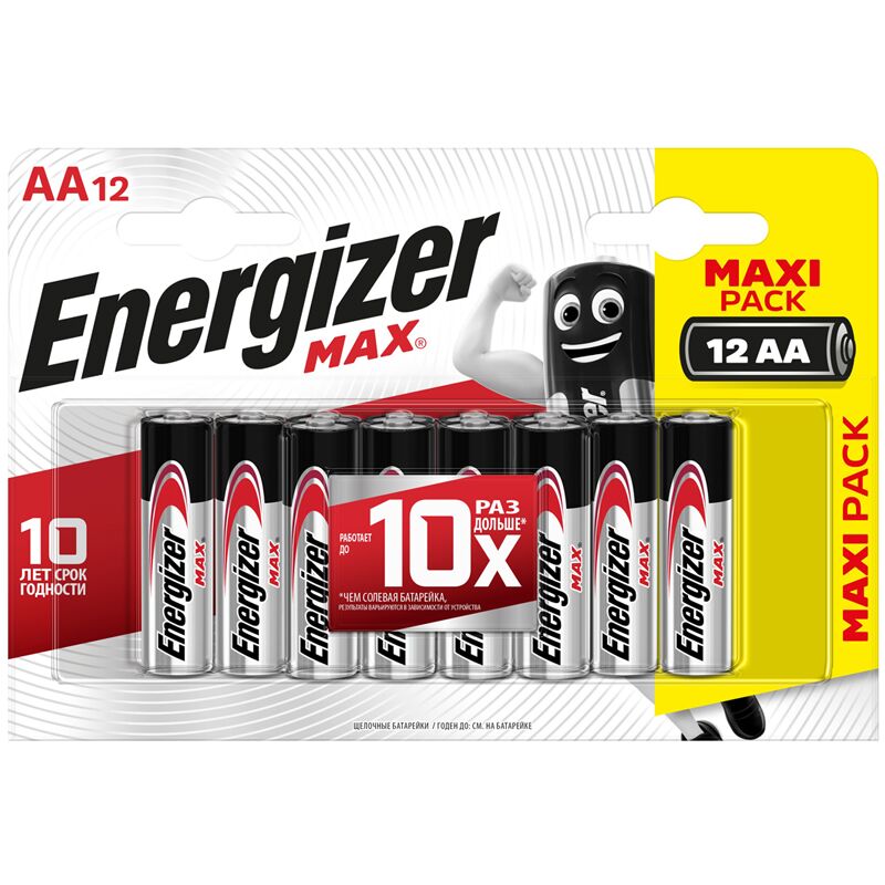 фото: Батарейка Energizer Max AA/LR06, алкалиновая, 12шт/уп