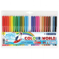 Фломастеры для рисования Centropen Colour World 24 цвета, смываемые