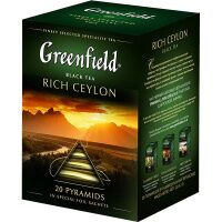 Чай Greenfield Rich Ceylon (Рич Цейлон), черный, в пирамидках, 20 пакетиков