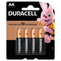 Батарейка Duracell Basic AA LR6, 1.5В, алкалиновые, 4шт/уп