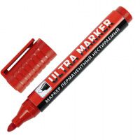 Маркер перманентный Brauberg Ultra Marker красный, 3,5 мм, с клипом, 152205