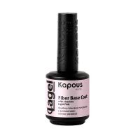 Базовое покрытие для гель-лака Kapous Fiber Base Coat with vitamins Light Pink нежное-розовое, 15мл,