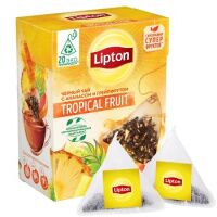 Чай пакетированный Lipton Tropical Fruit, черный, в пирамидках, 20 пакетиков
