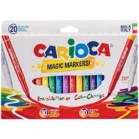 Фломастеры для рисования Carioca CambiaColor 20 цветов, с 2 волшебными, перекрашиваемым и обесцвечив