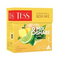Чай Tess Бокс№2 Лайм-имбирь, травяной, в пирамидках, 20 пакетиков