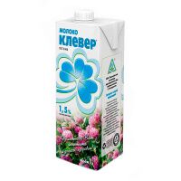 Молоко Клевер 1.5%, 1л, ультрапастеризованное