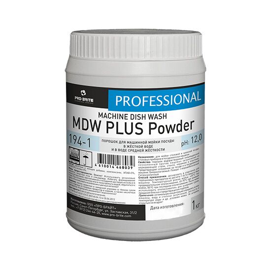 фото: Моющий концентрат для ПММ Pro-Brite MDW Plus Powder 194-1, 1л, для ПММ, для жесткой воды