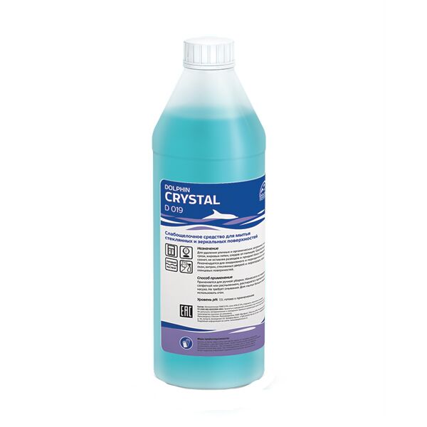 фото: Моющее средство для стекол Dolphin Crystal D019, 1л, для мытья всех стеклянных и зеркальных поверхно