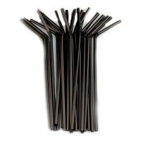 Трубочки для коктейлей Юнипластик черные, с изгибом, d=0.5см, 21см, 250шт/уп