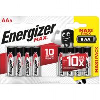 Батарейка ENERGIZER Max, AA (LR06, 15А), алкалиновая, E3015313, 8шт/уп