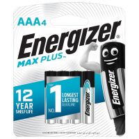 Батарейка Energizer Max Plus AAA/LR03, 1.5В, алкалиновая, 4шт/уп
