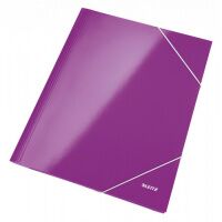 Картонная папка на резинке Leitz Wow фиолетовая, А4, до 250 листов, 39820062