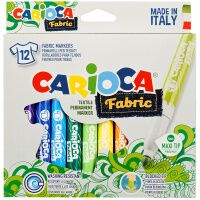 Набор фломастеров для ткани Carioca 'Fabric Liner' 12цв., картон. уп., европодвес