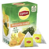 Чай Lipton Green Mandarin Orange, зеленый, в пирамидках, 20 пакетиков