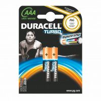 Батарейка Duracell Turbo Max AAA LR03, алкалиновая, 2шт/уп