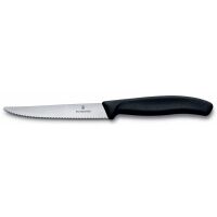 Нож Victorinox Swiss Classic д/стейка, заточка серрейторная, черный