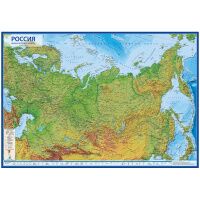 Настенная карта Globen Россия, 1:8.5млн, физическая, 1010х700мм