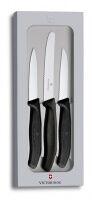 Набор ножей Victorinox Swiss Classic д/овощей, 3шт/блистер, черные