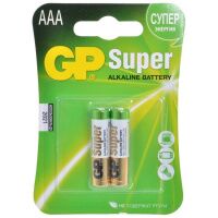 Батарейка Gp Super AAA/LR03, 1.5В, алкалиновая, 2шт/уп