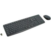 Комплект клавиатура+мышь беспроводной Logitech Wireless MK235, темно-серый
