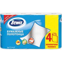 Полотенца бумажные двухслойные Zewa белые, 4 рулона
