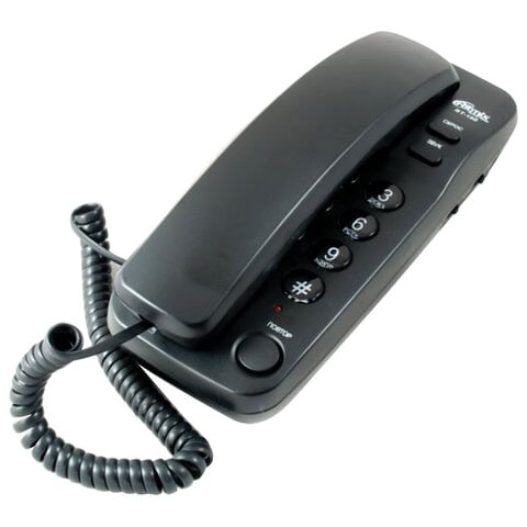 фото: Телефон RITMIX RT-100 black, световая индикация звонка, отключение микрофона, черный, 15116194