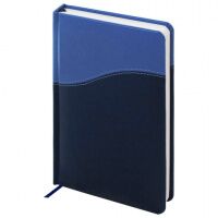 Ежедневник недатированный Brauberg Bond синий, А5, 168 листов, под комбинированную кожу с волной