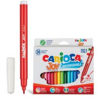 Фломастеры для рисования Carioca Joy 36 цветов, смываемые