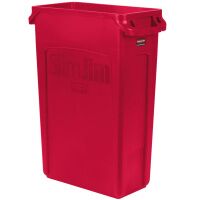 Контейнер для мусора Rubbermaid SlimJim 87л, красный, с системой вентиляции, 1956189