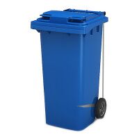 Контейнер-бак для мусора на колесах Iplast 120л, синий, с крышкой, с педалью, 23.C21
